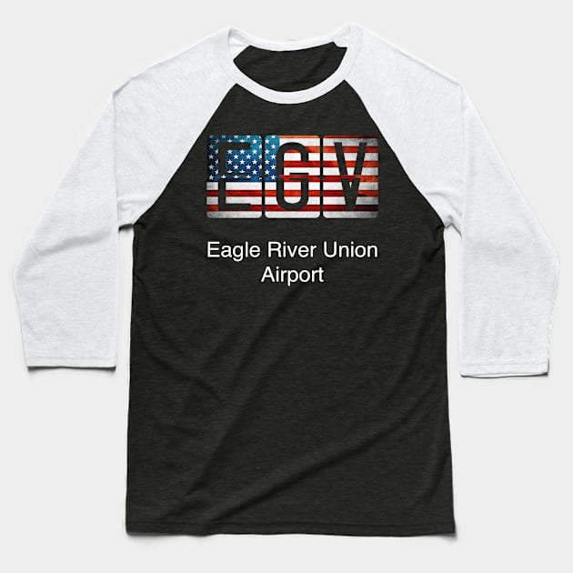 EGV Eagle River Union Airport Baseball T-Shirt by Storeology
